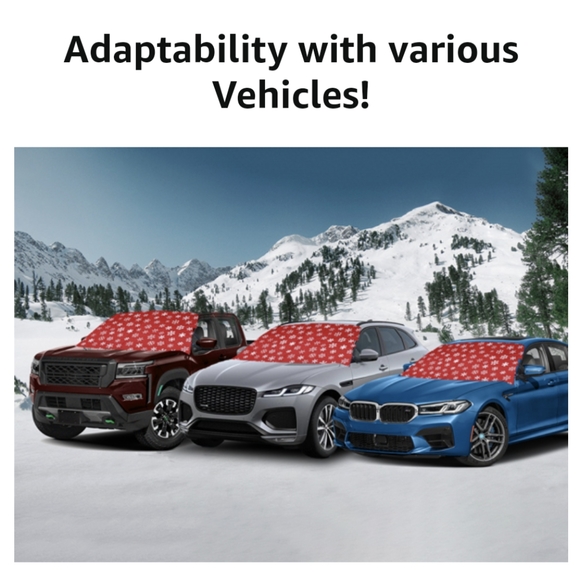 Car Windshield Snow Cover for Car Decor | Tough 600D Polyester Fabric Windshield - Picture 2 of 11